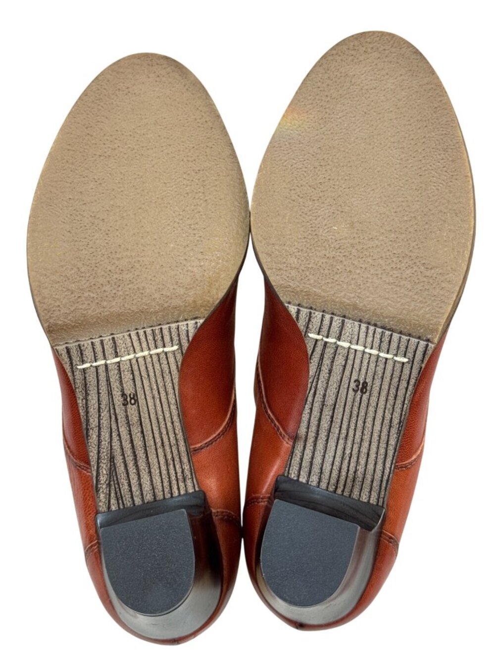 SHOE EMBASSY Women's Brown Leather Lace-Up Heeled Oxford Shoes Size 7.5 / 38 - Picture 10 of 12